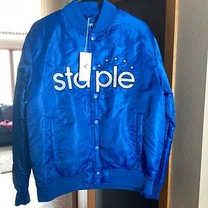 Light Blue Staple Bomber Jacket